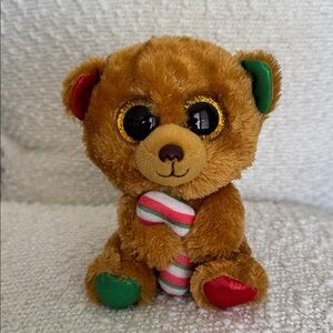 Ty Beanie Boos "Bella" the Christmas Holiday Bear.